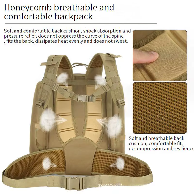 Mochila táctica MOLLE gran capacidad para montaña y camping - imagen 4