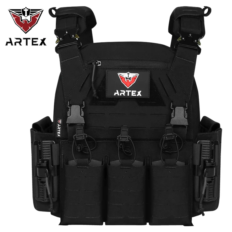 Chaleco táctico ARTEX ligero MOLLE portaplacas liberación rápida