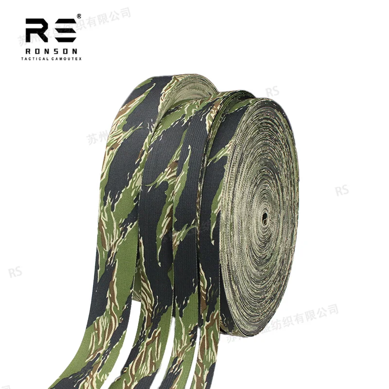Cinta táctica de nylon camuflaje negro tigre rayas IRR para mochilas - imagen 3