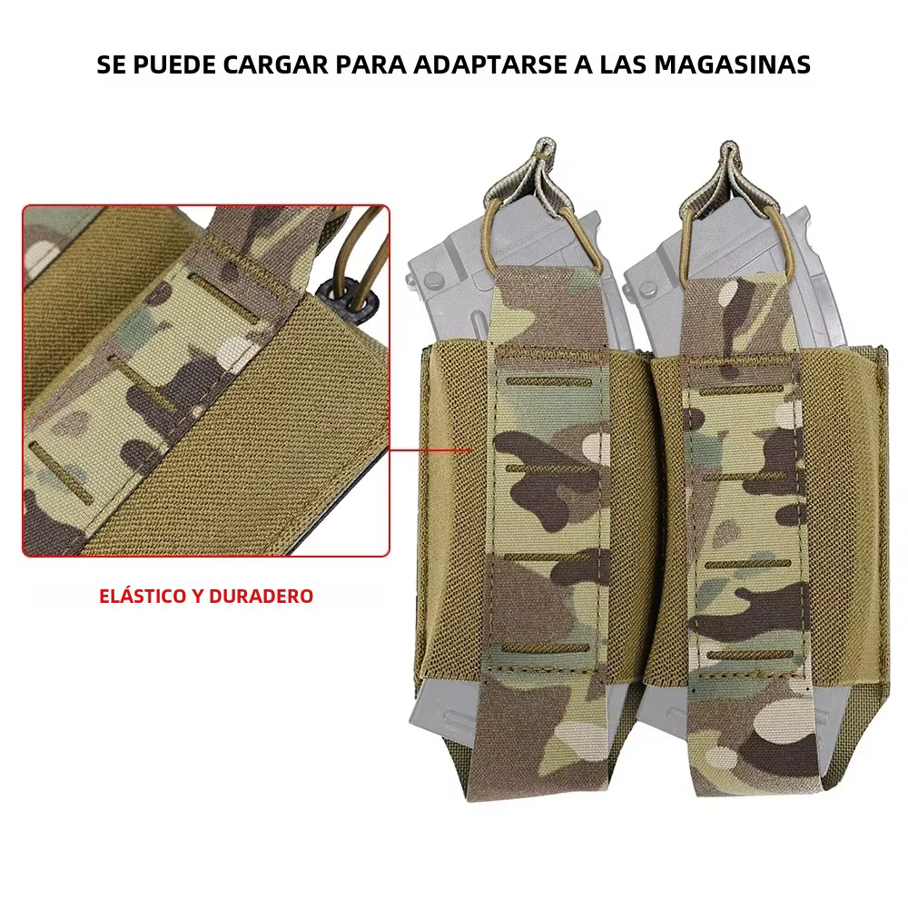 Portacargador táctico doble MOLLE nailon 500D corte láser - imagen 5