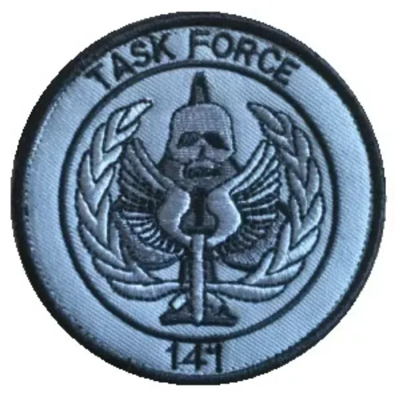 Task Force 141 parche táctico bordado máscara fantasma con gancho