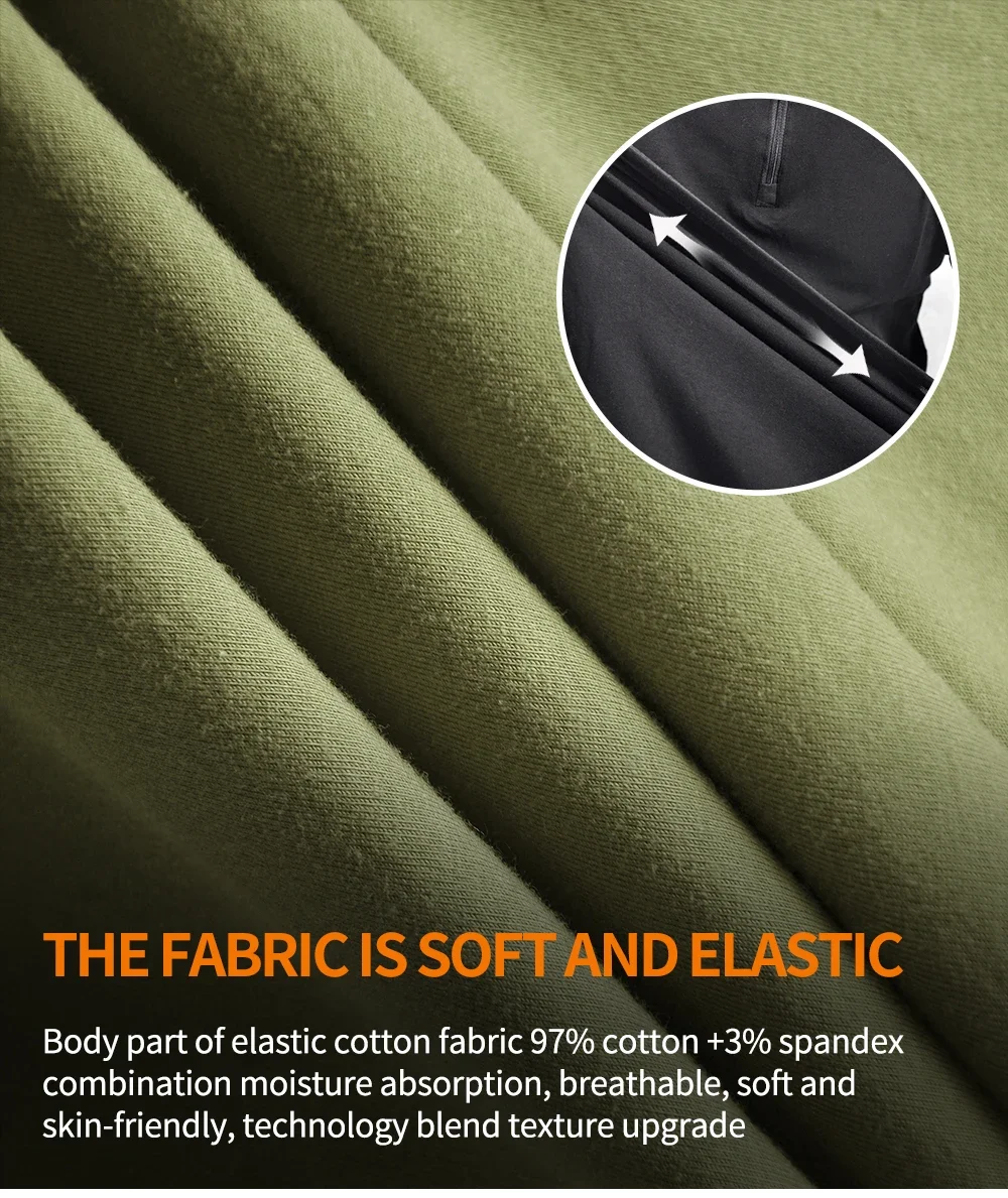 Camisa táctica en uso con detalle de cremallera