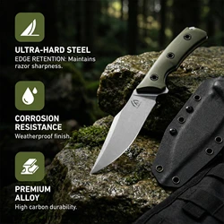 Cuchillo hoja fija G10 exterior con funda táctica