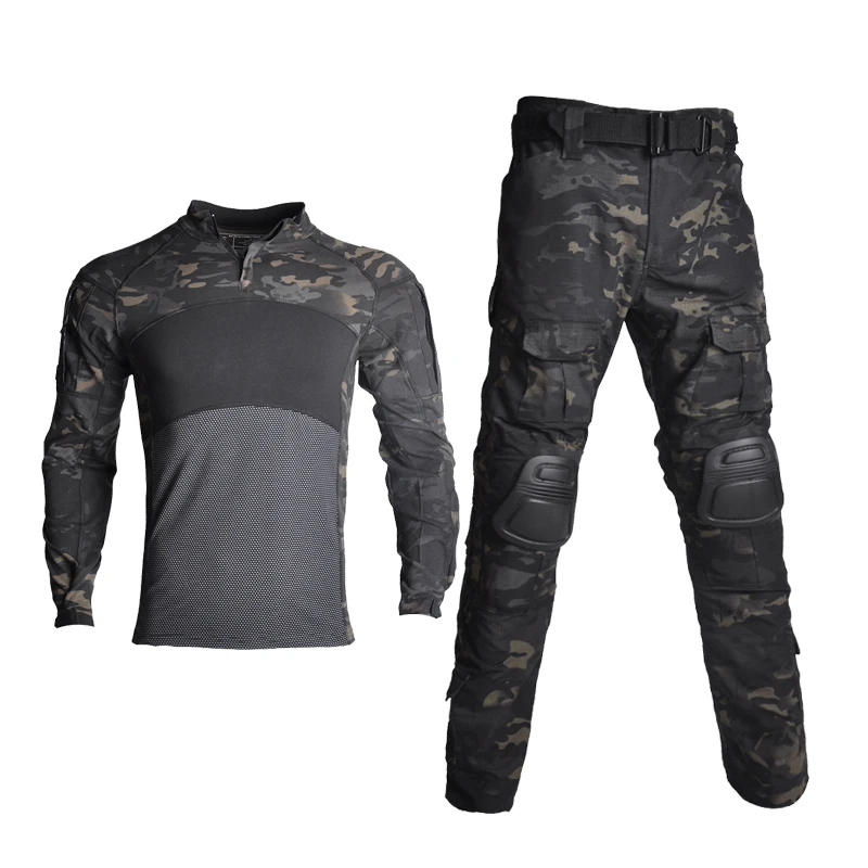 Uniforme táctico camuflaje elástico para softair – Conjunto outdoor