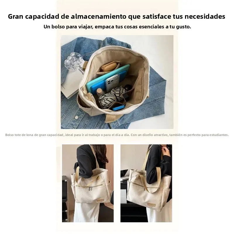Bolso táctico de lona para mujer bandolera versátil resistente - imagen 3