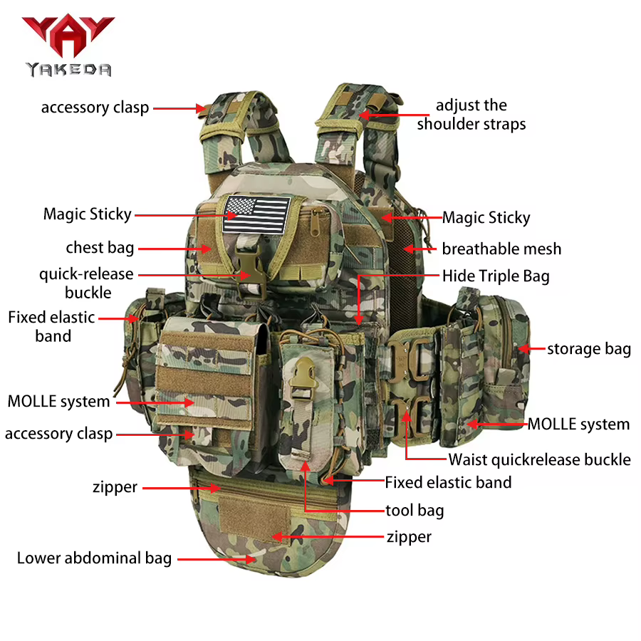Detalle del sistema de correas MOLLE