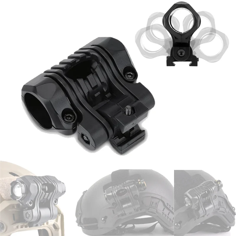 Montura táctica para linterna de casco con giro ajustable - imagen 5