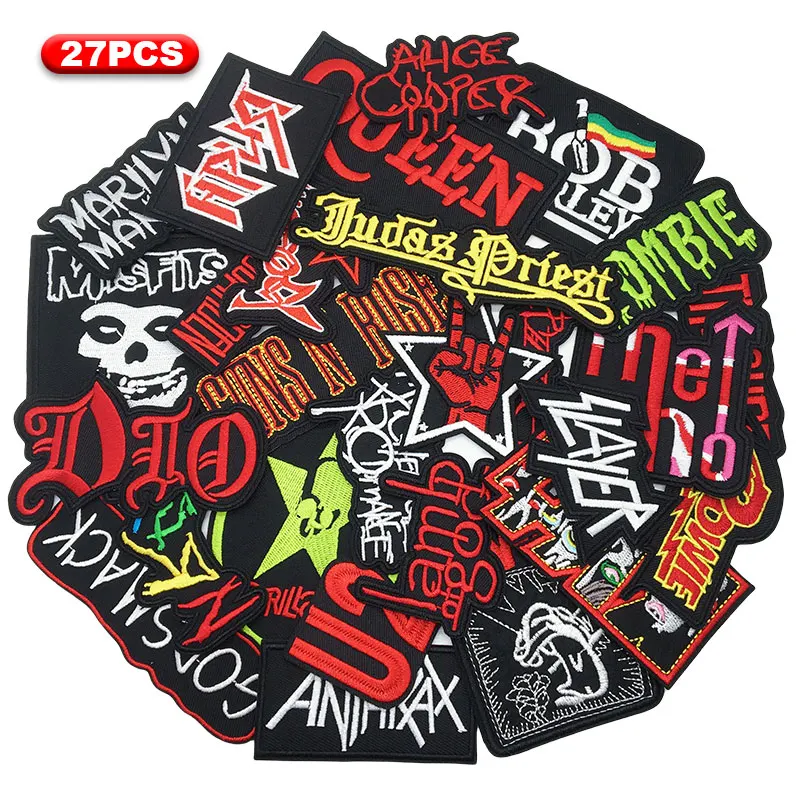 Parches bordados estilo rock