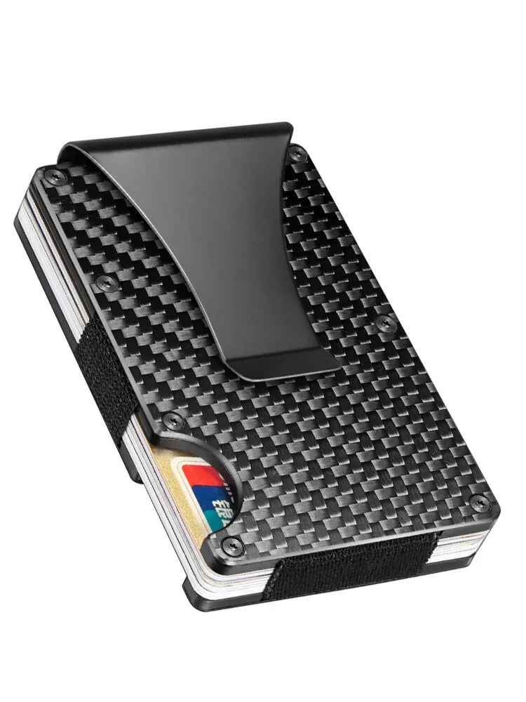 Tarjetero RFID de fibra de carbono ultrafino con bloqueo antirrobo - imagen 2