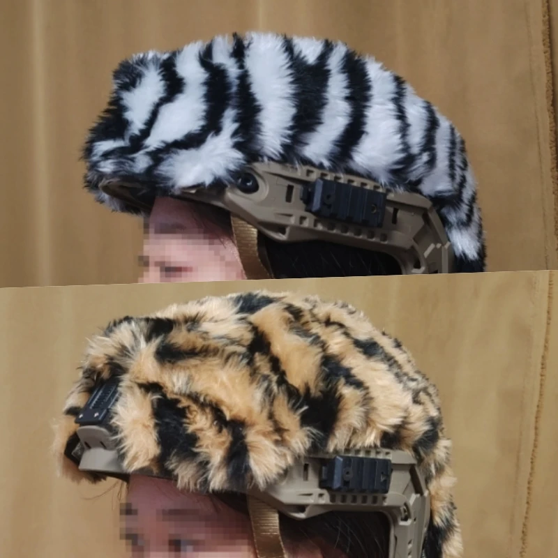 Funda táctica casco corte alto piel de tigre camuflaje invernal blanco - imagen 3
