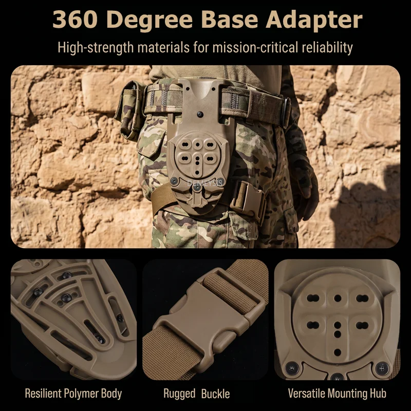 Adaptador pierna liberación rápida 360° para funda táctica - imagen 4