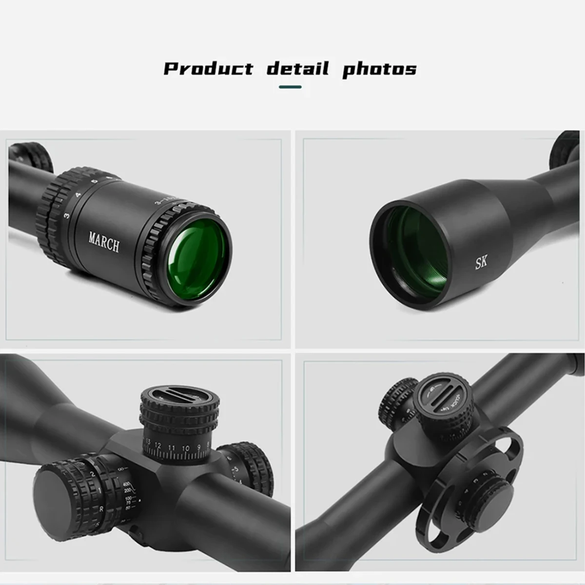 Mira táctica SK 3-15x44 FFP primera focal iluminación roja caza airsoft