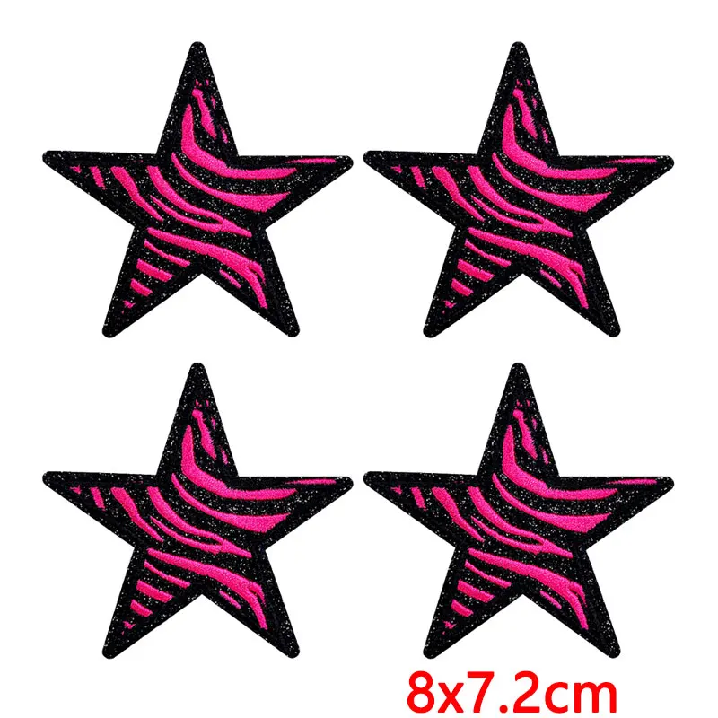 Parche termoadhesivo bordado cebra rosa con corazón estilo grunge - imagen 2