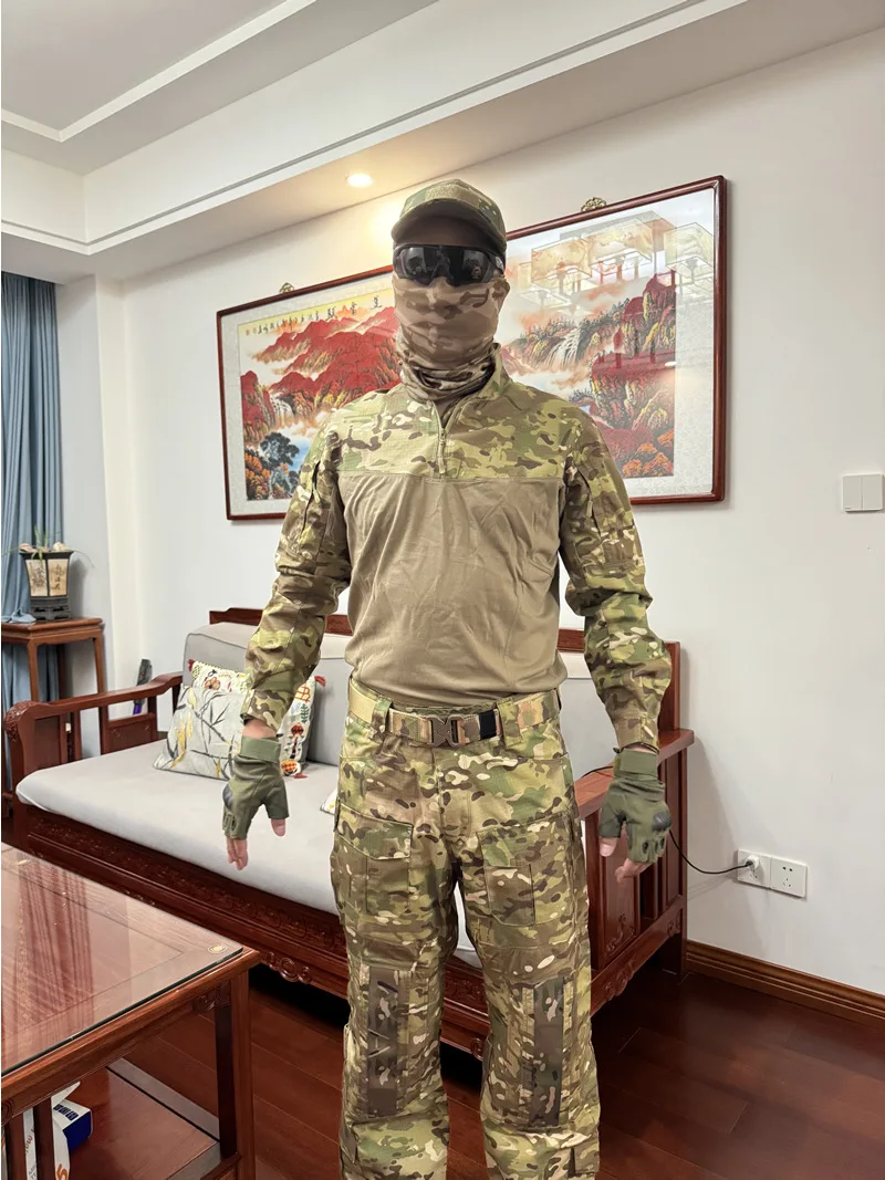 Mono camuflaje táctico ripstop para caza y entrenamiento al aire libre - imagen 5