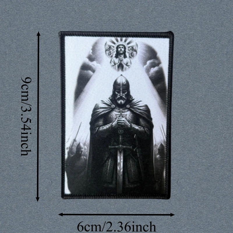 Parche táctico caballero templario cruzado con velcro para chaleco - imagen 2