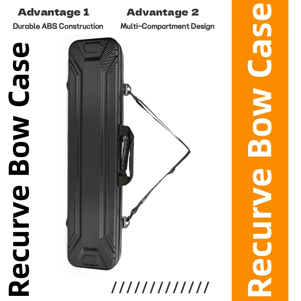 Estuche arco recurvo carcasa rígida ABS ligero para caza y práctica