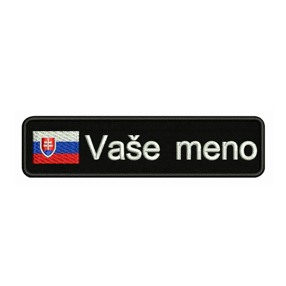 Parche bordado personalizado con nombre - Bandera Eslovaquia 10x2,5cm - imagen 3