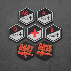 Parche PVC táctico médico hexagonal AK47 AR15 para ropa y mochila