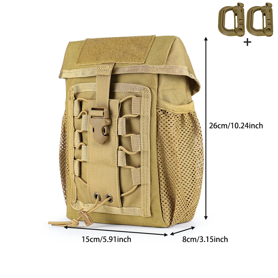 Bolsa táctica exterior con compartimentos malla y correas ajustables