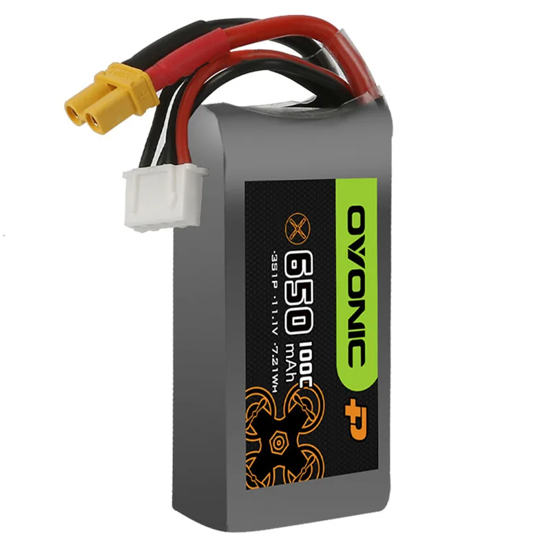 OVONIC Batería LiPo 3S1P 650mAh 100C XT30 para drone FPV - imagen 2