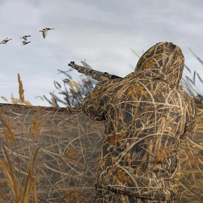 Traje Ghillie camuflaje transpirable con capucha para caza y pesca - imagen 2