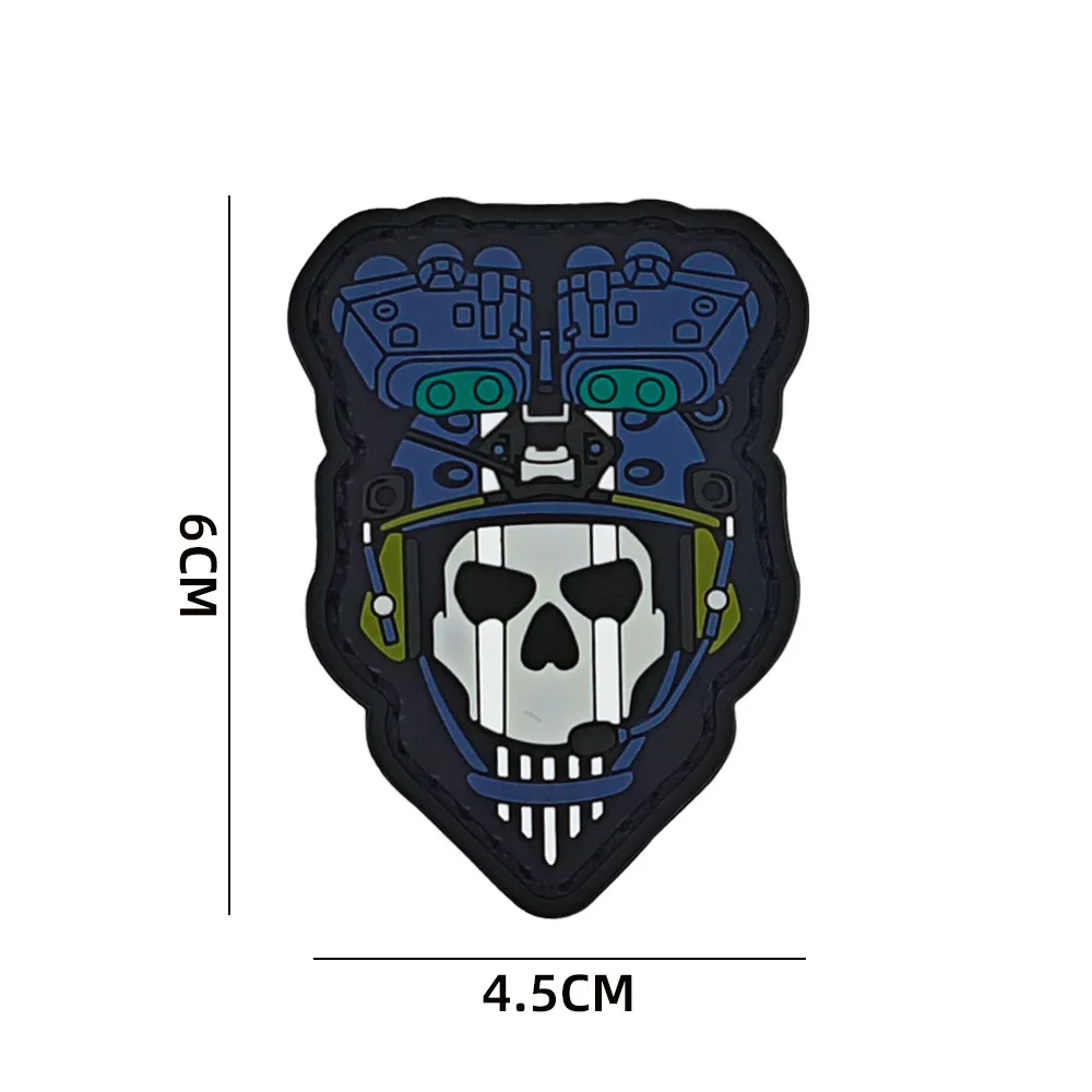 Parche táctico PVC goma blanda calavera Konig de resina para MOLLE - imagen 4