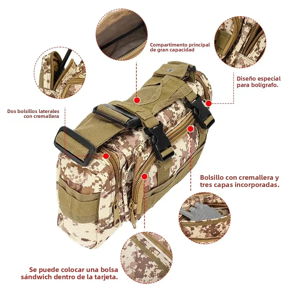 SINAIRSOFT Riñonera táctica convertible en nailon bandolera - imagen 4