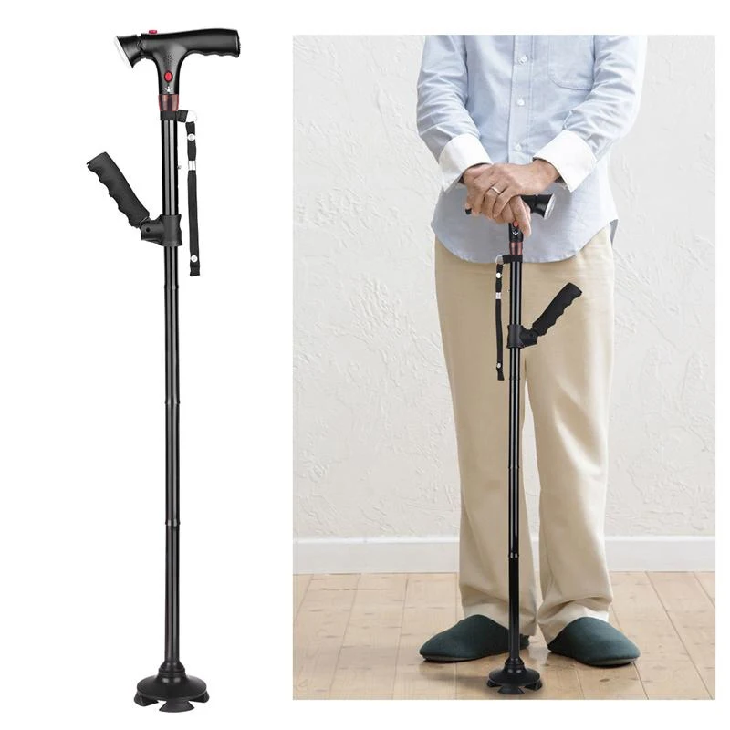 Bastón telescópico plegable con LED – Auxilio nocturno parasenderismo y emergencias - imagen 4