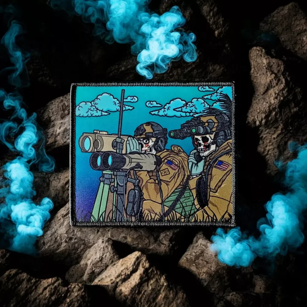 Parche táctico militar verde oscuro con diseño TF