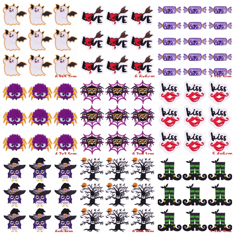 Parche bordado Halloween con diseño de murciélago