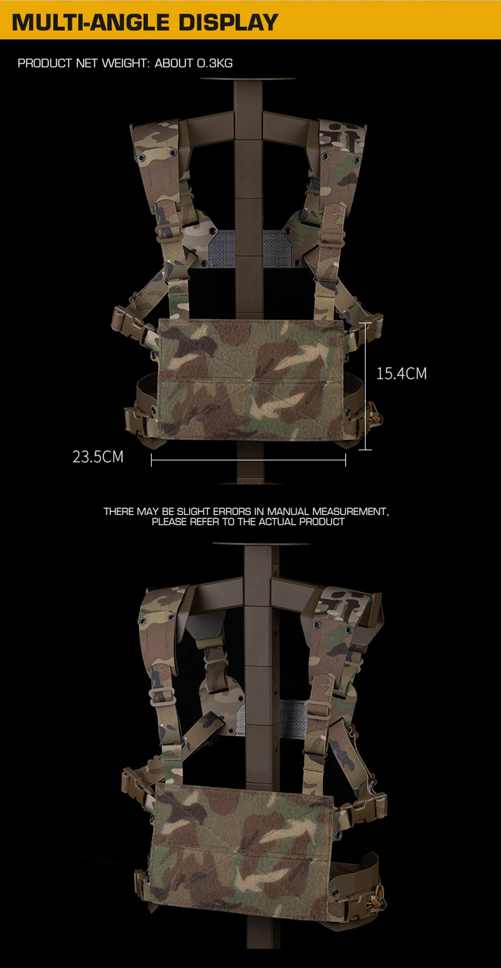 Configuración del chest rig con accesorios MOLLE