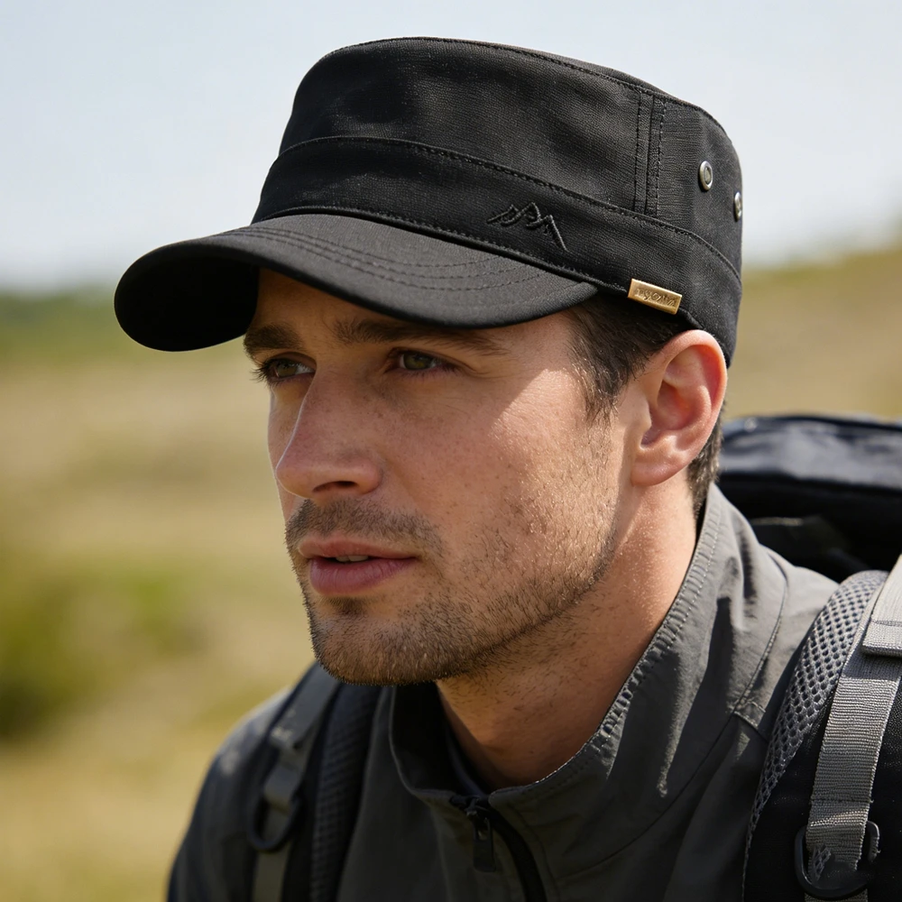 Estilo informal con gorra militar vintage