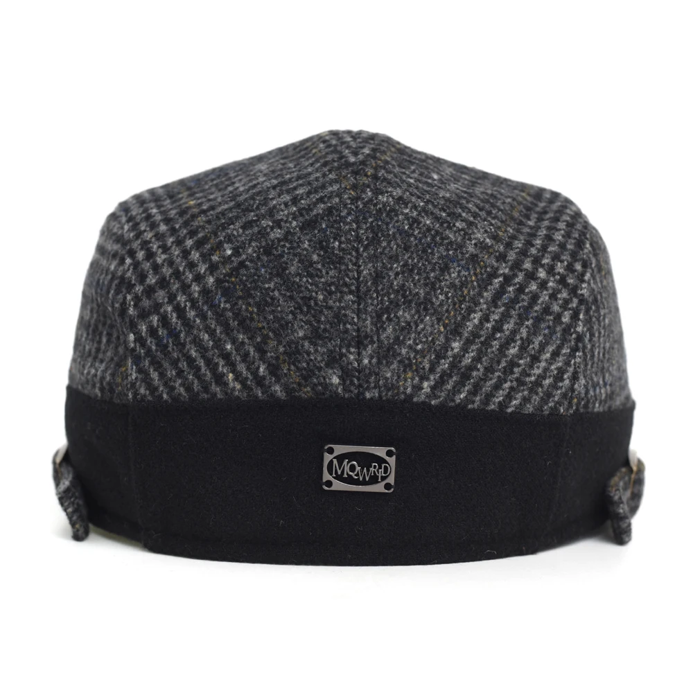 Gorra plana Gatsby vintage a cuadros de lana cálida con ajuste - imagen 5