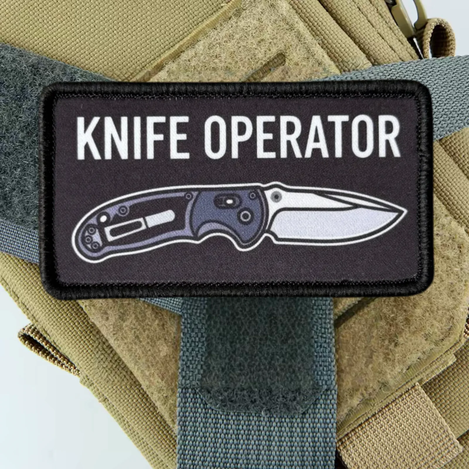 KNIFE OPERATOR – Parche táctico de moral con gancho y bucle - imagen 3