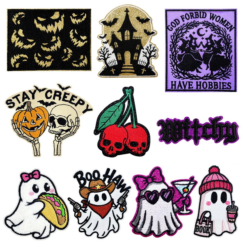 Parche bordado gótico con murciélago – Halloween para ropa táctica - imagen 5