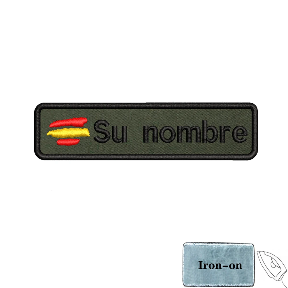 Parche táctico verde militar con nombre personalizado – Insignia de rayas - imagen 3