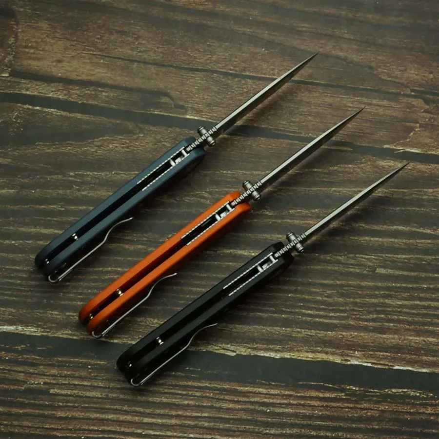 Navaja plegable JR4545 EDC 14C28N, hoja real G10 para camping - imagen 5
