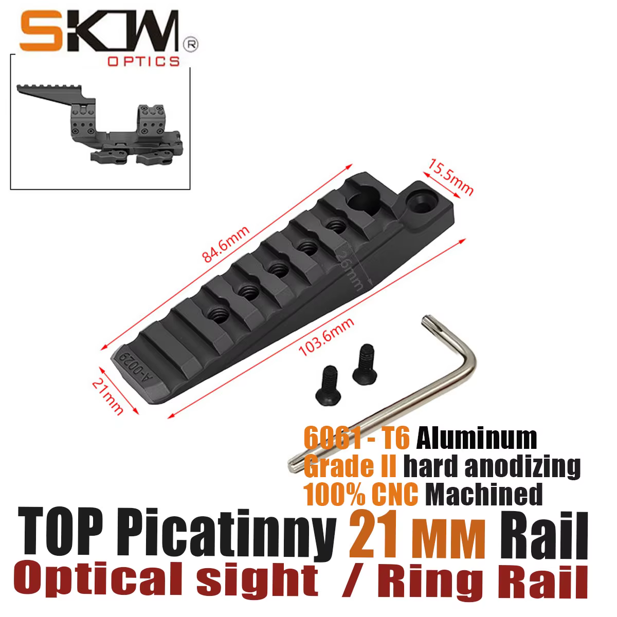 Anillos de alcance Picatinny FDE QD carril superior para visor