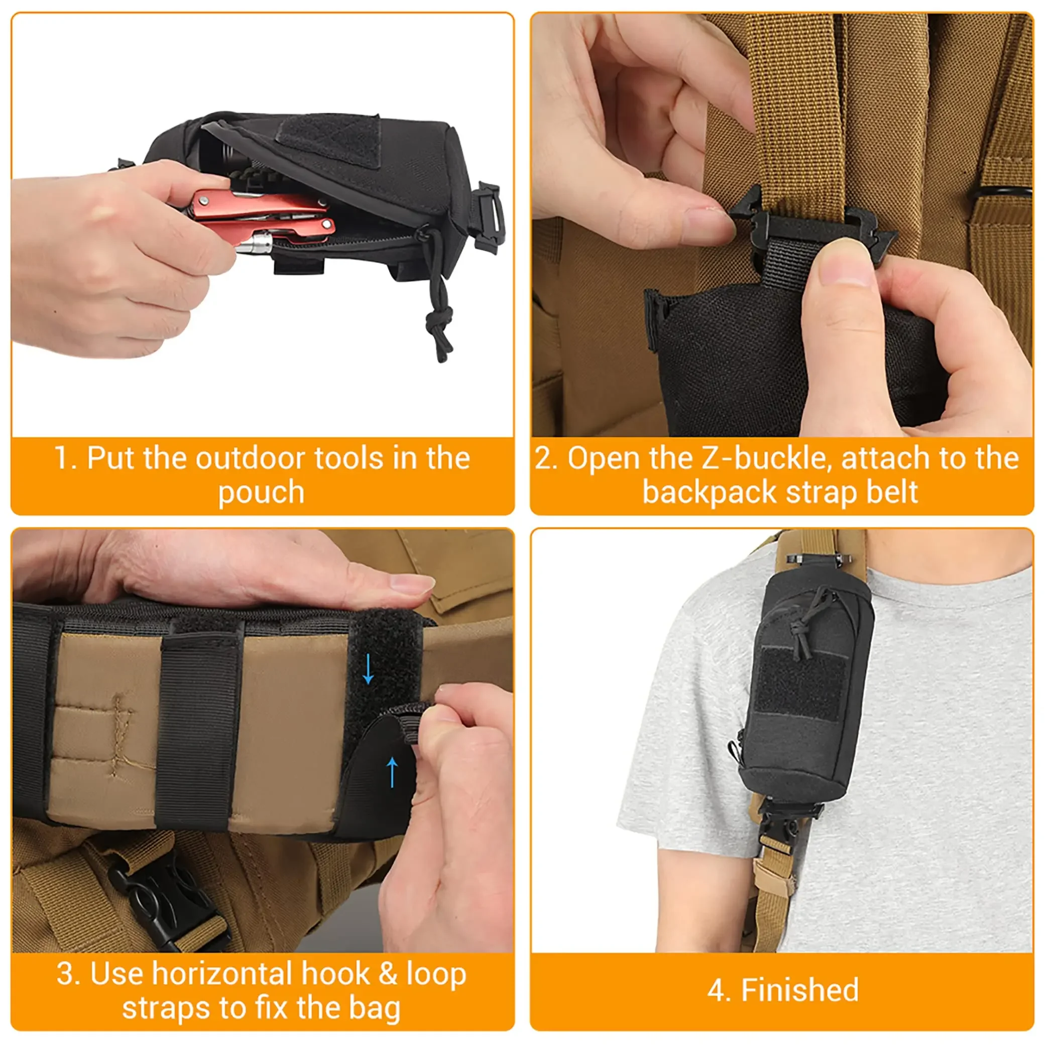 Bolsa MOLLE táctica EDC – Multifunción para cinturón exterior - imagen 2