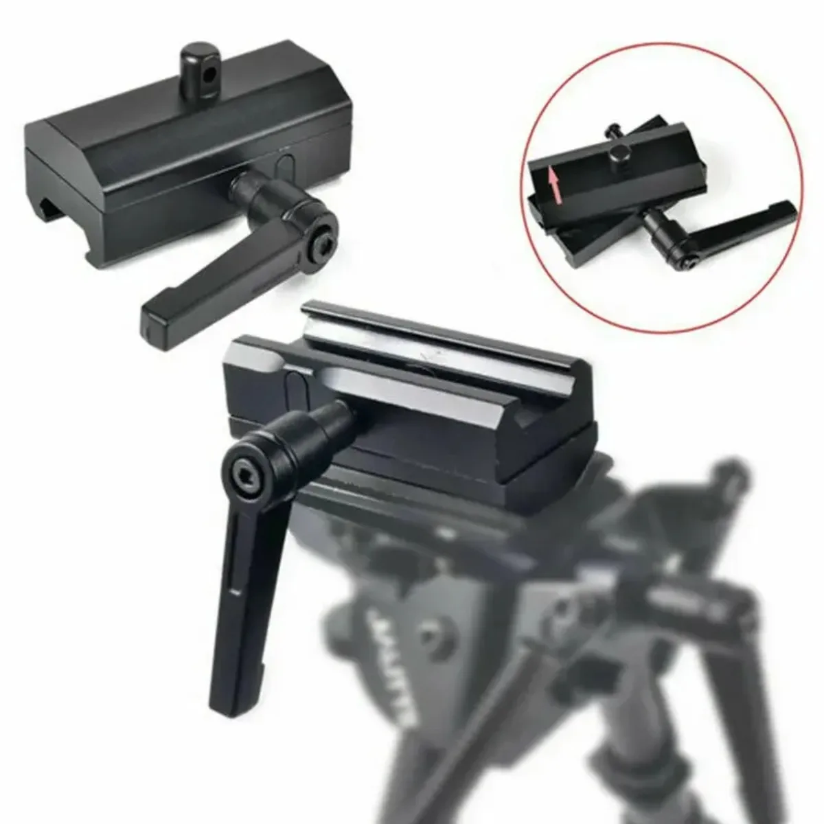 Adaptador Harris para bípode Picatinny de 20 mm con bloqueo de giro - imagen 4