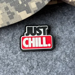 Parche táctico Just Chill de PVC con velcro para mochila