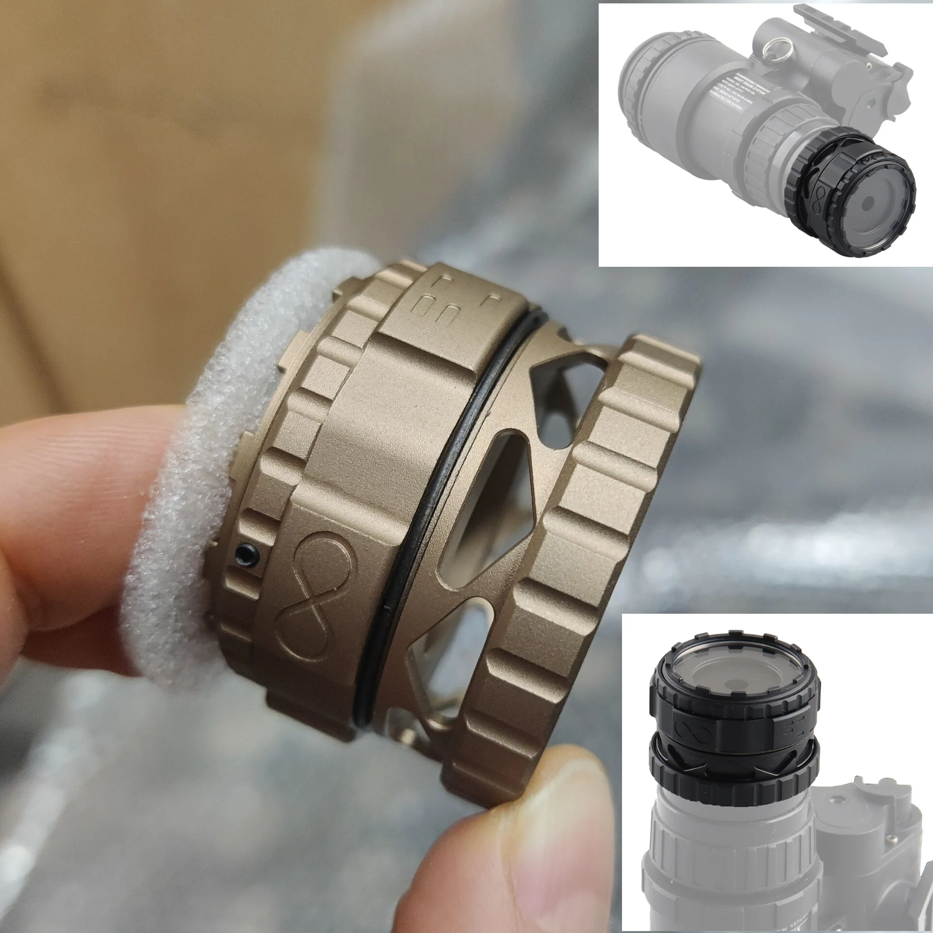 Tapa lente visión nocturna aluminio protección NVG - imagen 5