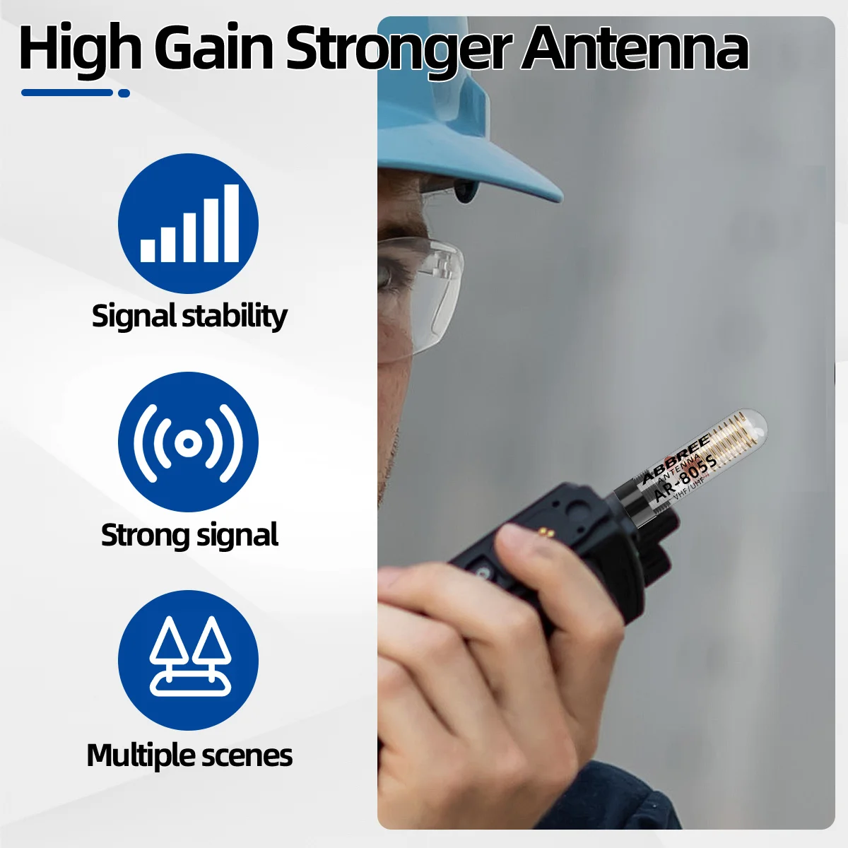 Antena alta ganancia ABBREE AR-805S doble banda VHF UHF SMA - imagen 5
