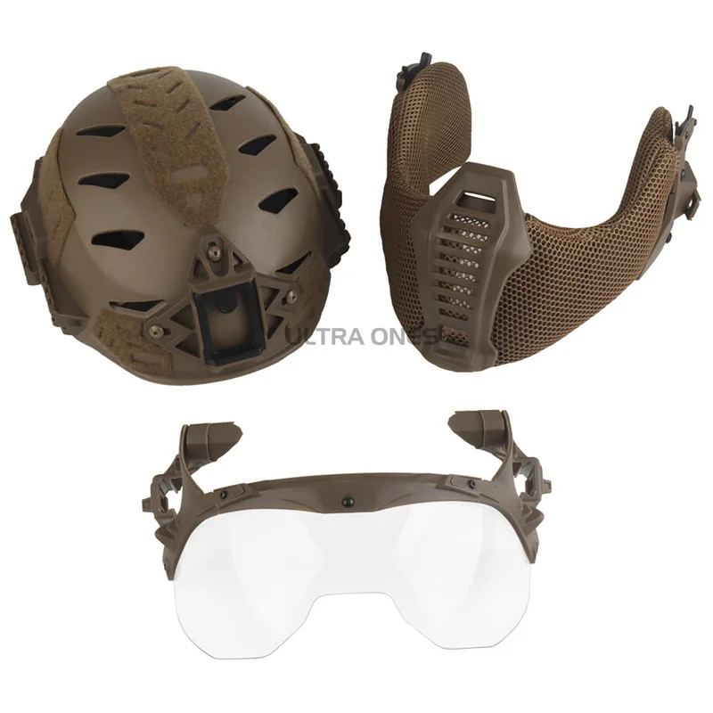 Casco táctico Wendy con máscara media cara abatible para airsoft - imagen 2