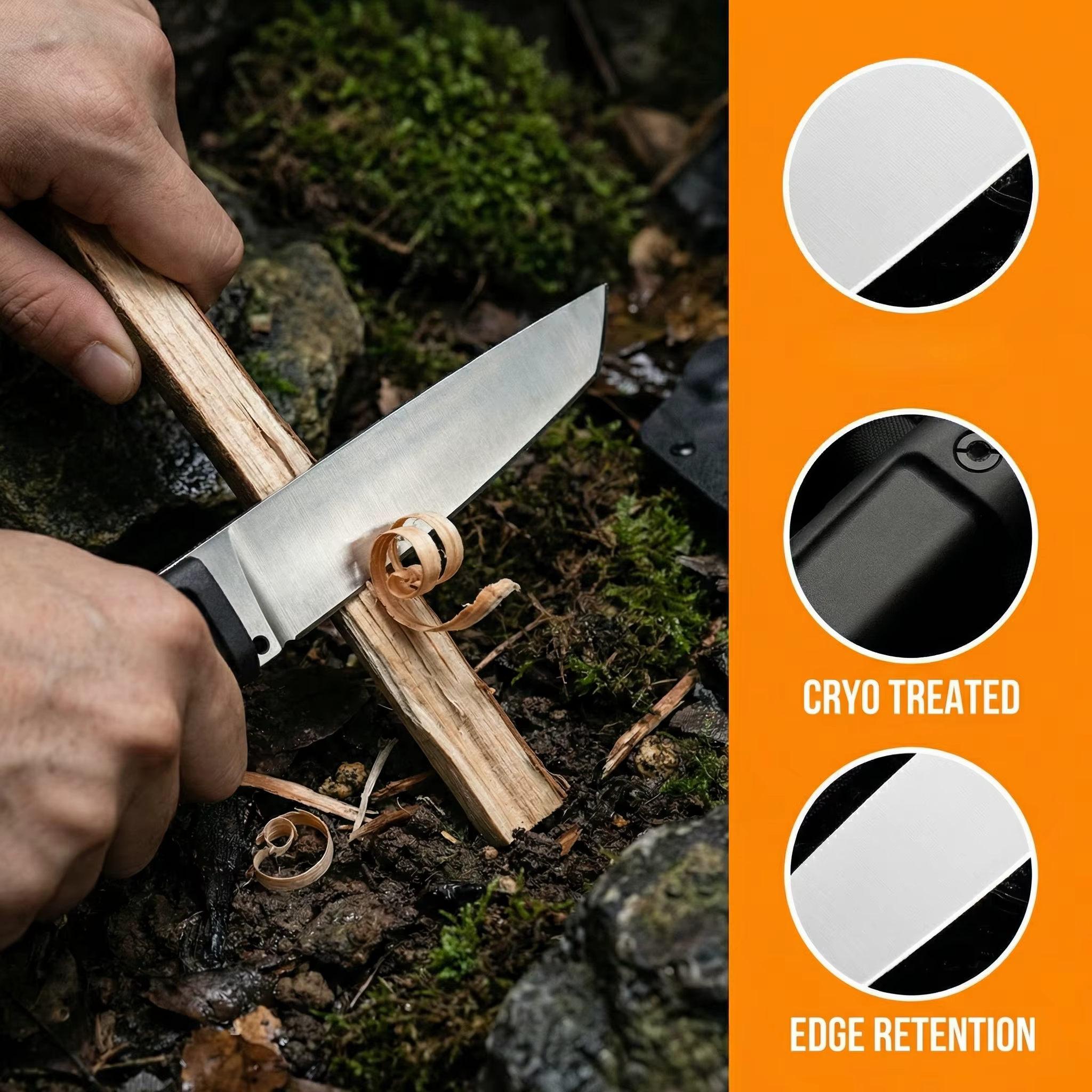 Cuchillo táctico de hoja fija para supervivencia y emergencia - imagen 4