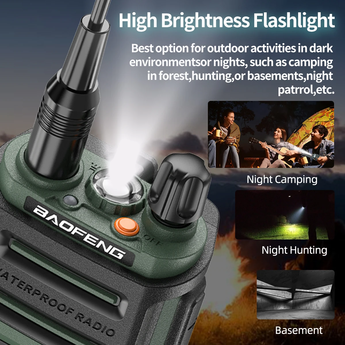 Baofeng UV-9R PRO walkie talkie impermeable resistente bidireccional - imagen 4