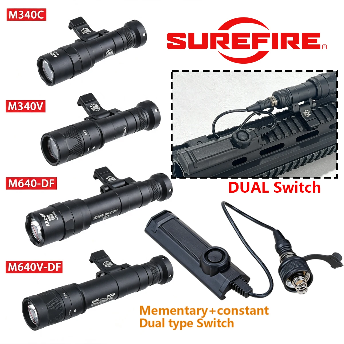 Interruptor Táctico Picatinny SureFire M340 M640 – Control Remoto AR15 Airsoft