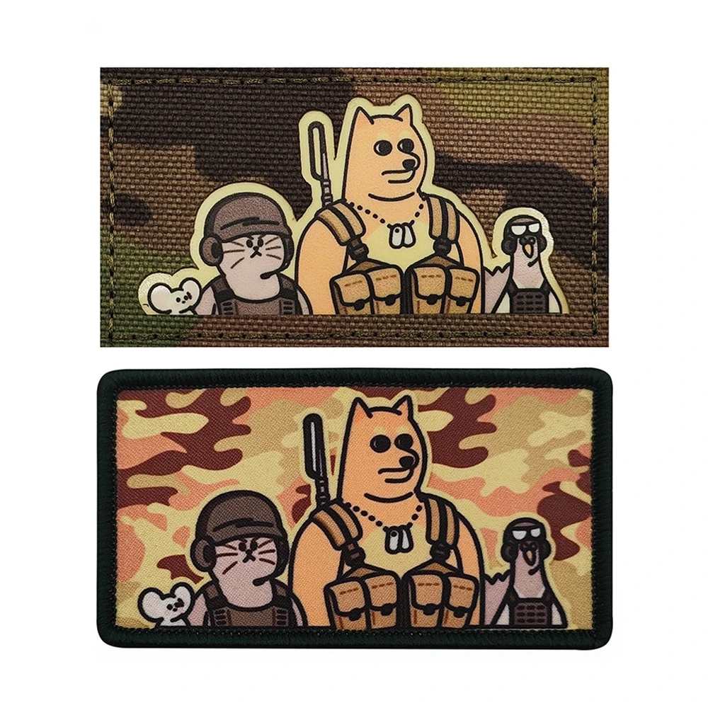 Parche táctico Shiba Inu Squad con gancho y bucle para mochila - imagen 2