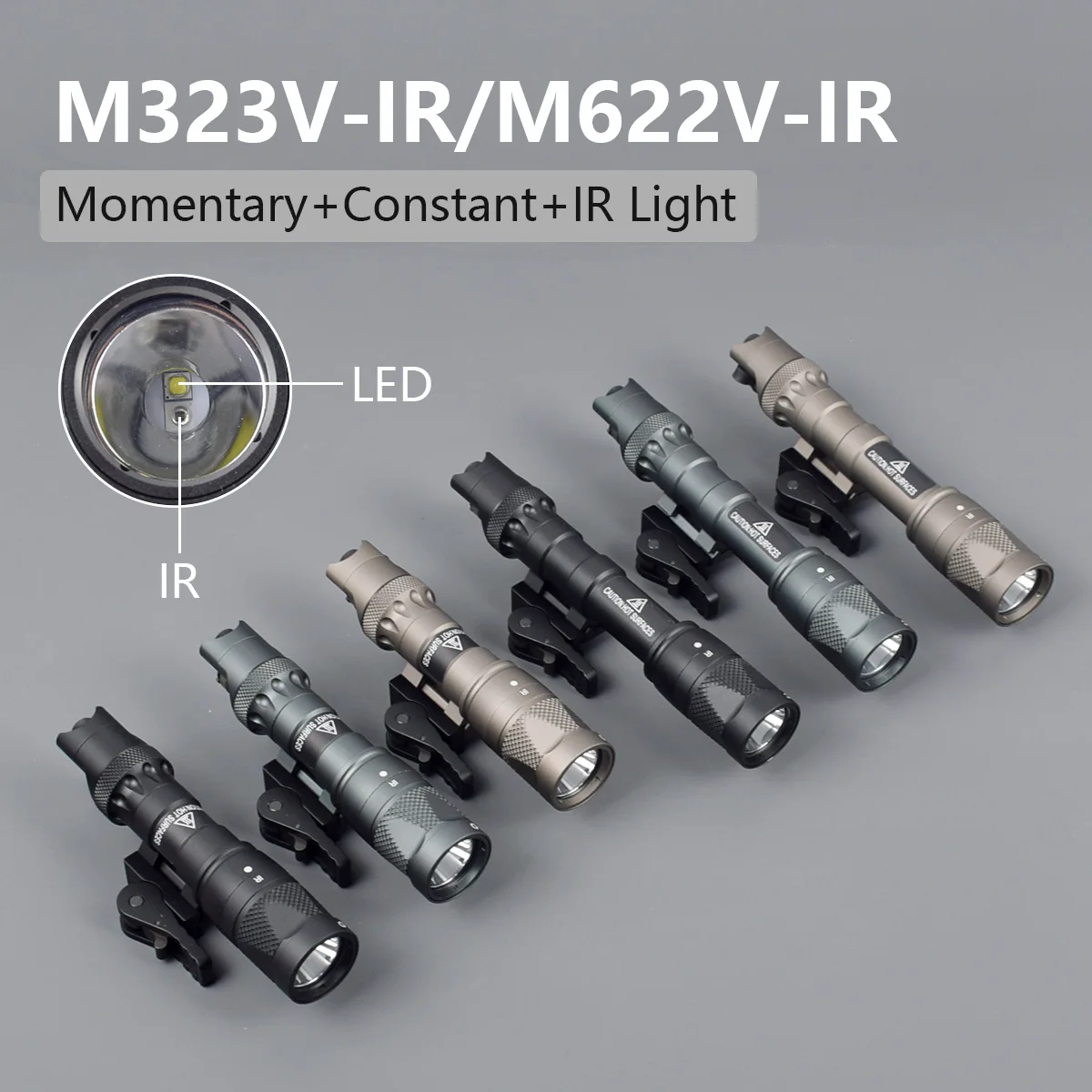 Linterna táctica Surefire M600B de aluminio con botón de presión - imagen 4
