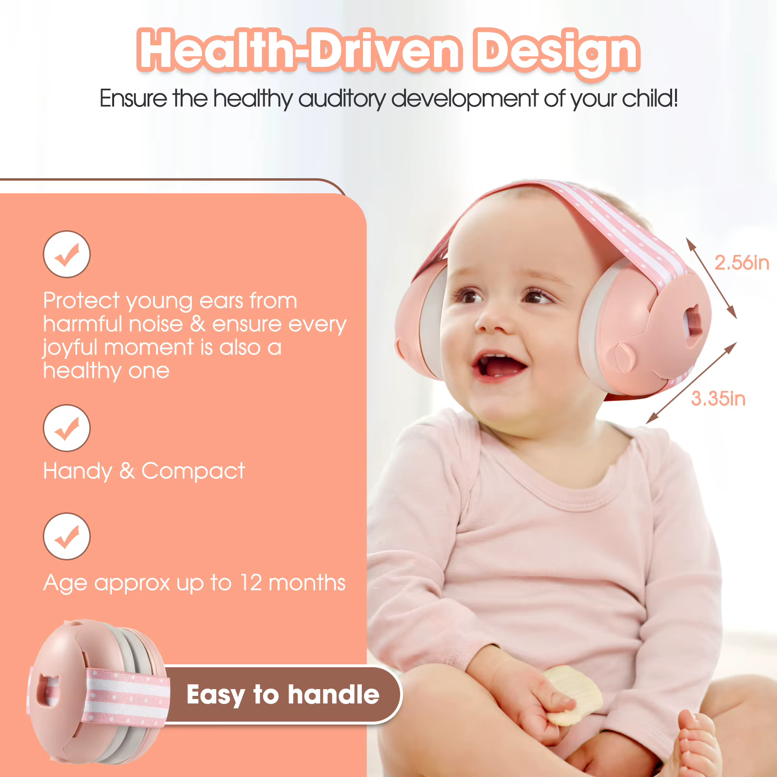 YHKEMA Auriculares protección auditiva bebé – Diadema elástica - imagen 3